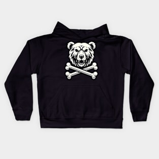 Jolly Roger Pirateflag Bear Skull Crossbones Kids Hoodie